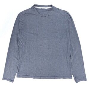 LULULEMON Metal Vent Tech Long Sleeve Crew Neck Shirt Mens Medium Heathered Navy